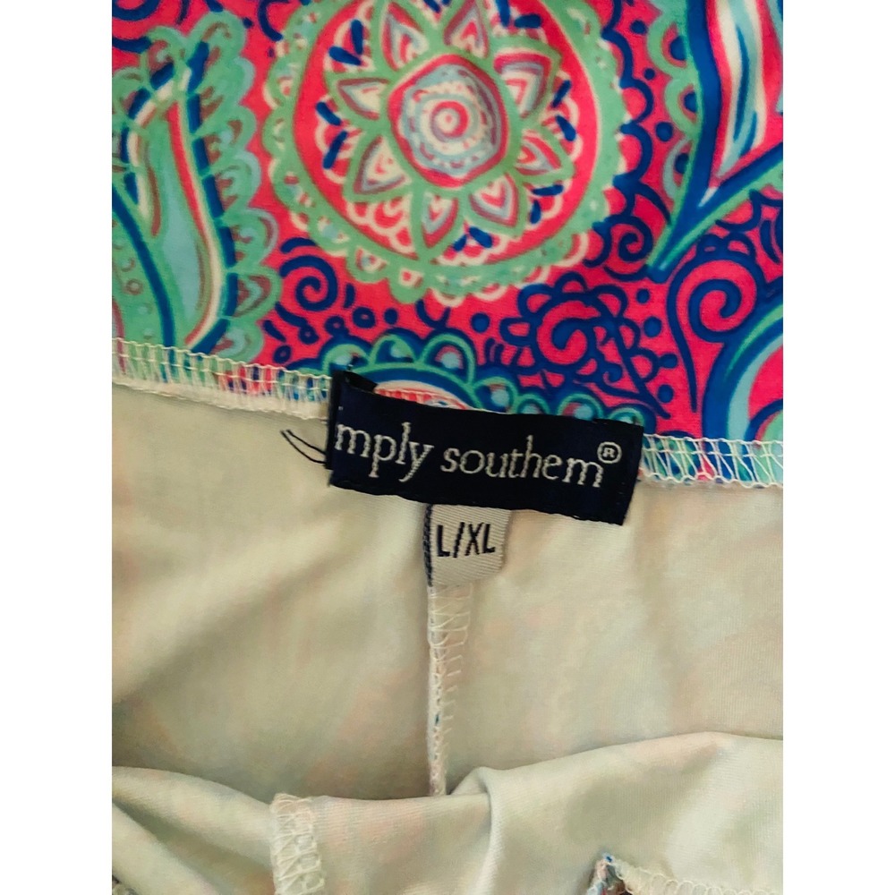 Simply Southern Paisley Wide Leg Palazzo Pants Pink Blue Boho Festival L/XL - Picture 6 of 8